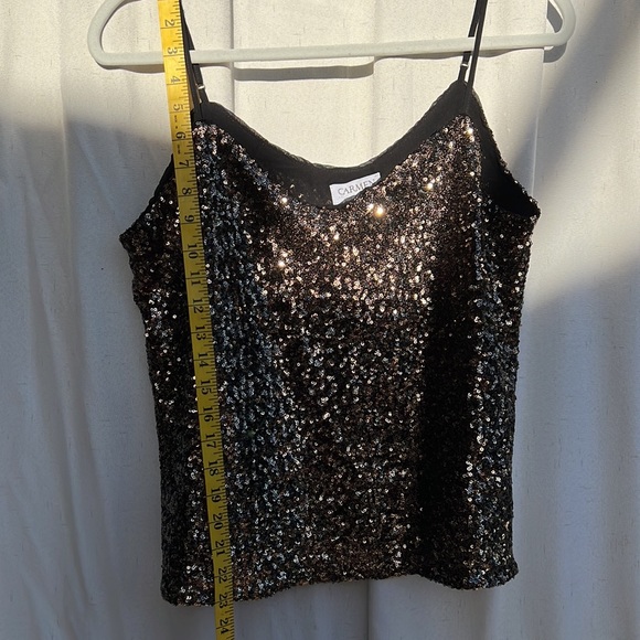 CARMEN MARC VALVO Sequin tank top size S - Picture 7 of 14